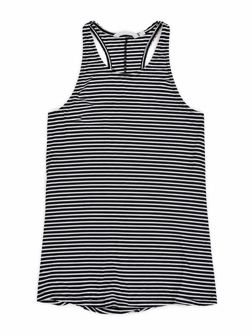 ATHLETA CROSSROAD STRIPED RACERBACK TANK XSMALL BLACK GRAY MODAL HIGH NECK